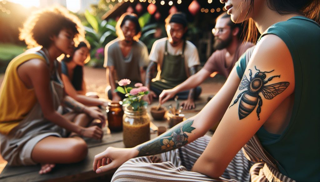 Bee Tattoo Meaning: Community and Hard Work Ethics