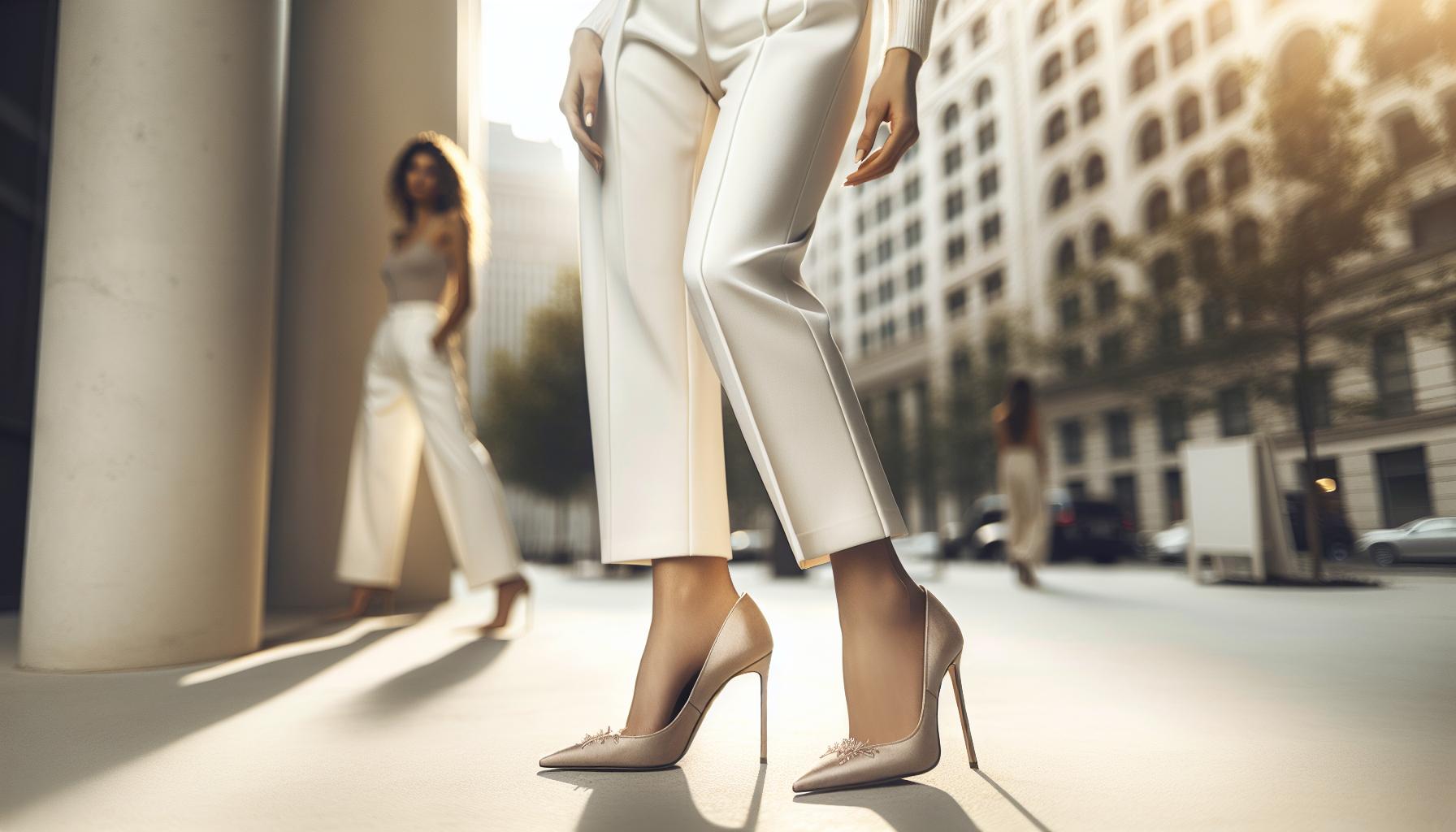 Chic Heels: Elevate Your White Pants Look