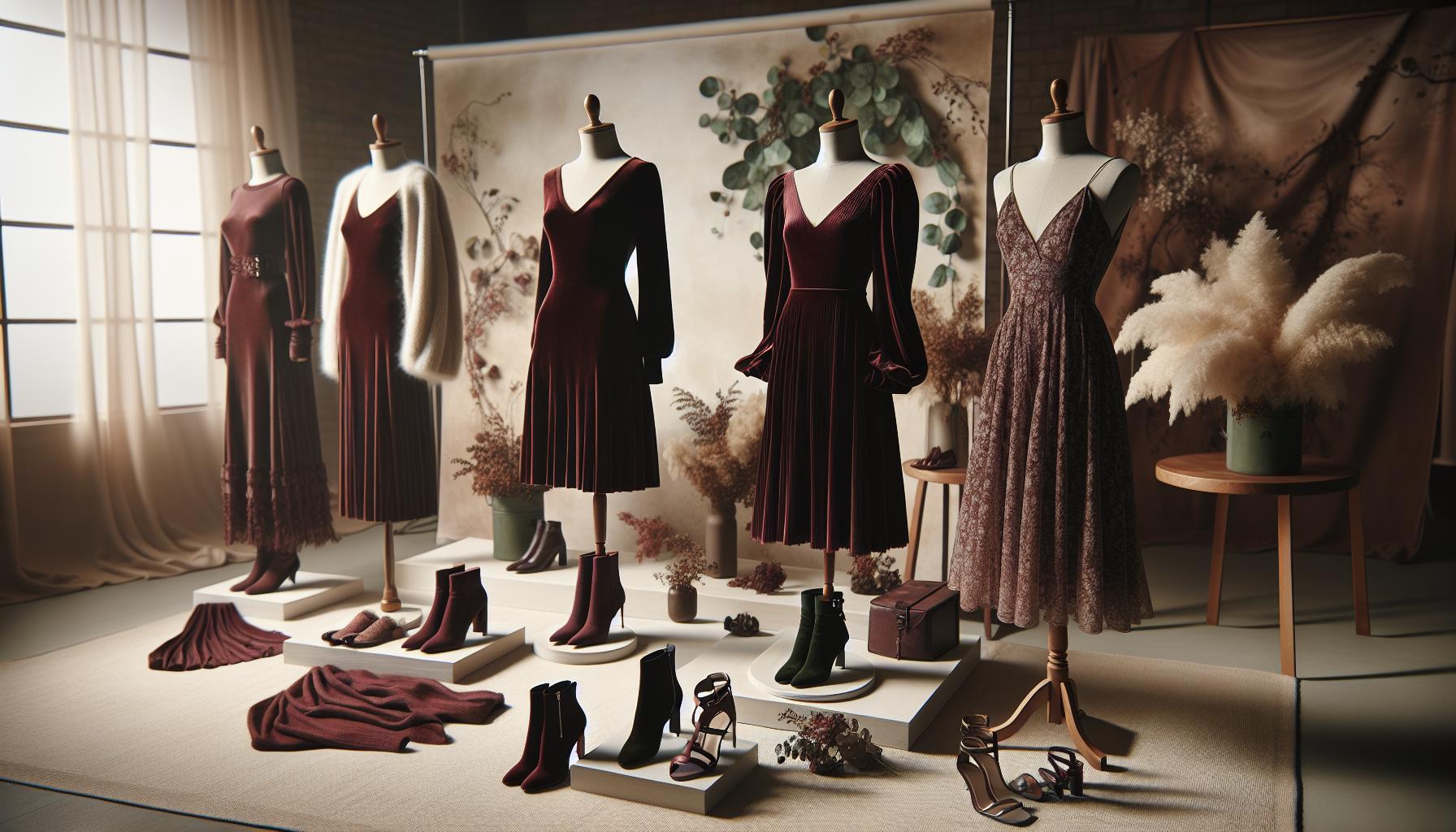 Seasonal Shoe Pairings for Burgundy Dresses